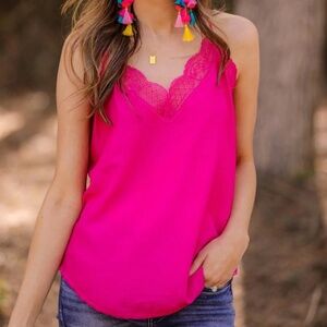 Aria Lace Cami Hot Pink NEW
